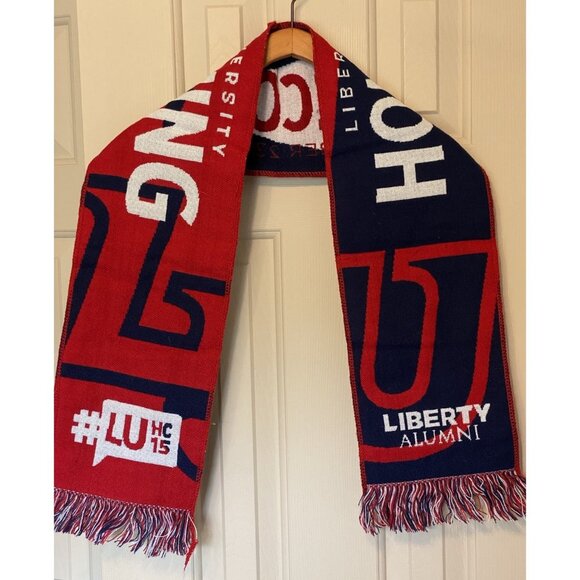 Liberty Flames Home Coming Scarf Sparky Football Red White Blue LU  University - Picture 4 of 15